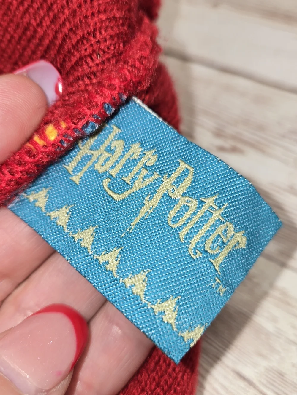 Harry Potter Hogwarts Red Gold Striped Knit Beanie Hat